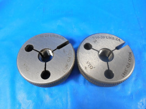 7/16 20 UNS 2A VERMONT THREAD RING GAGES .4375 GO NO GO P.D.'S = .4017 & .3987