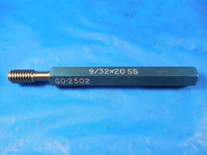 9/32 20 SS THREAD PLUG GAGE .28125 .281 GO ONLY P.D. = .2503 INSPECTION 9/32X20