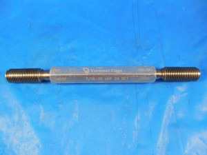 7/16 20 UNF 2A VERMONT SET THREAD PLUG GAGE .4375 GO NO GO P.D.'S= .4037 & .3995