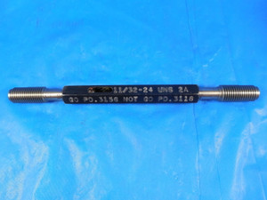 11/32 24 UNS 2A SET THREAD PLUG GAGE .34375 GO NO GO P.D.'S = .3156 & .3118 TOOL