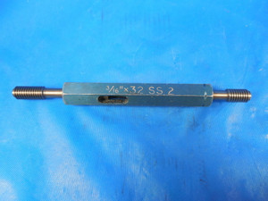 3/16 32 SS 2 THREAD PLUG GAGE .1875 GO NO GO P.D.'S = .1726 & .1750 CL2 3/16X32