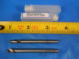 2PCS NEW 3/16 DIA ROYAL NC SPOTTING DRILL HSS CO 90 DEGREE