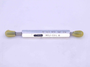 6 40 UNF 2B STI HELICOIL THREAD PLUG GAGE #6 .138 GO NO GO PD'S = .1543 & .1569 - DS0183SL 6 40 UNF 2B STI HELICOIL THREAD PLUG GAGE #6 .138 GO NO GO PD'S = .1543 & .1569 - DS0183SL