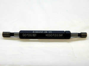 NEW 8 36 UNF 2B STI HELICOIL THREAD PLUG GAGE #8 .164 GO NO GO PDS .1821 & .1849