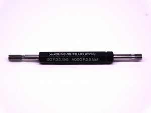 NEW 6 40 UNF 2B STI HELICOIL THREAD PLUG GAGE #6 .138  GO NO GO PDS .1543 .1569