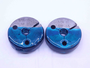 7/16 20 UNF 2A THREAD RING GAGES .4375 GO NO GO P.D.'S = .4037 & .3995 CHECK - DW1678BURL