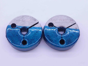 7/16 20 UNF 2A THREAD RING GAGES .4375 GO NO GO P.D.'S = .4037 & .3995 CHECK - DW1678BURL