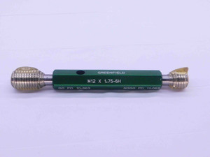 M12 X 1.75 6H METRIC THREAD PLUG GAGE 12 GO NO GO P.D.'S = 10.863 & 11.063 CHECK - M121756HP1