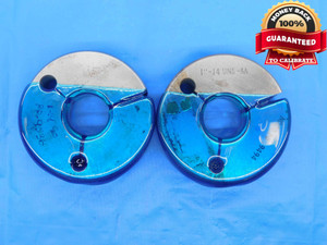 1" 14 UNS 3A THREAD RING GAGES 1.0 1.00 1.000 GO NO GO P.D.'S = .9536 & .9494 - DS0542BU