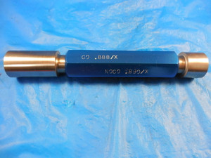 0.888 & 0.890 DIA CLASS X SMOOTH PIN PLUG GAGE GO NO GO 0.875 OVERSIZE TOOL 7/8