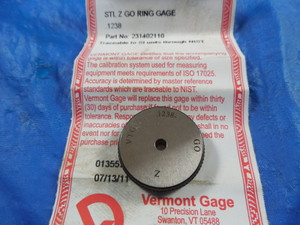 .1238 DIA CLASS Z SMOOTH PLAIN BORE RING GAGE GO .1250 UNDERSIZE 1/8 QUALITY