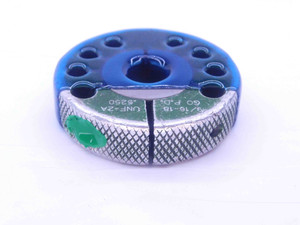 9/16 18 UNF 2A THREAD RING GAGE .5625 GO ONLY P.D. = .5250 INSPECTION CHECK - DS0822BU