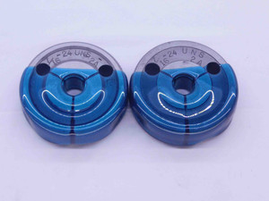7/16 24 UNS 2A THREAD RING GAGES .4375 GO NO GO P.D.'S = .4093 & .4055 CHECK - DS0929BU
