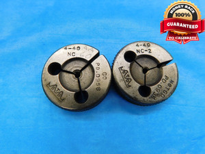 4 40 NC 2 THREAD RING GAGES #4 .112 GO NO GO P.D.'S = .0958 & .0934 UNC-2 CHECK - DS1031BU