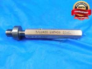 7/16 20 UNF 3B CONC. THREAD PLUG GAGE .4375 GO ONLY P.D.= .4050 QUALITY 7/16-20