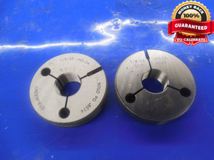 7/8 48 UNS 2A THREAD RING GAGES .875 GO NO GO P.D.'S = .8606 & .8574 INSPECTION