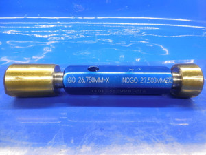 26.750 & 27.500 MM CLASS X SMOOTH PIN PLUG GAGE GO NO GO 27.0 27.5 1.0625 +.0201