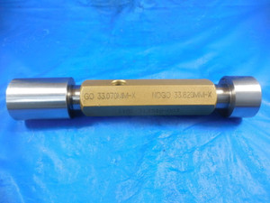 33.070 & 33.820 MM CLASS X SMOOTH PIN PLUG GAGE GO NO GO 33.0 34.0 1.375 -.0435