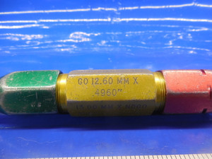12.60 & 13.00 MM CLASS X SMOOTH PIN PLUG GAGE GO NO GO 13 13.0 MM .5000 +.0118