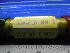 14.15 & 14.45 MM CLASS X SMOOTH PIN PLUG GAGE GO NO GO 14 14.0 MM .5625 +.0064