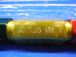 11.35 & 11.65 MM CLASS X SMOOTH PIN PLUG GAGE GO NO GO 11.5 12.0 MM .4375 +.0094