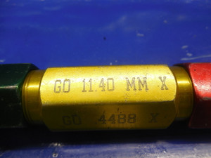11.40 & 11.80 MM CLASS X SMOOTH PIN PLUG GAGE GO NO GO 12 12.0 MM .4375 +.0113