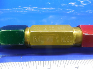 12.85 & 13.40 MM CLASS Y SMOOTH PIN PLUG GAGE GO NO GO 13 13.0 MM .5000 +.006