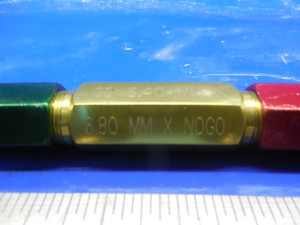 6.400 & 6.800 MM CLASS X SMOOTH PIN PLUG GAGE GO NO GO 6.50 7 7.0 MM .2500 +.002