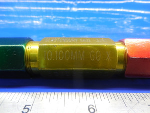 10.100 & 10.500 MM CLASS X SMOOTH PIN PLUG GAGE GO NO GO 10.5 10.50 .4375 -.0241