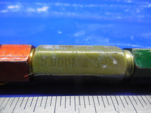 5.900 & 6.250 MM CLASS X SMOOTH PIN PLUG GAGE GO NO GO 6 6.0 MM .2500 - .004