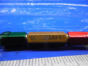 2.380 & 2.470 MM CLASS X SMOOTH PIN PLUG GAGE GO NO GO 2.0 2.50 MM .0625 +.0312