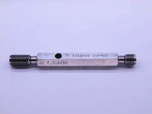 7/16 20 UNF 2B THREAD PLUG GAGE .4375 GO NO GO P.D.'S = .4050 & .4104 CHECK - RL0009RM