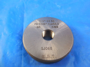 3/8 28 CLASS 2 SOLID THREAD RING GAGE .375 GO ONLY P.D. = .3546 INSPECTION TOOL