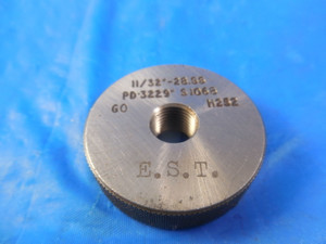 11/32 28 SS SOLID THREAD RING GAGE .34375 GO ONLY P.D. = .3229 INSPECTION TOOL