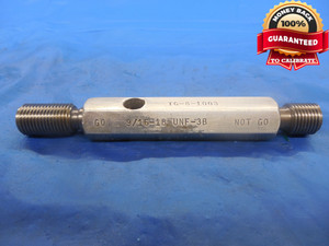 9/16 18 UNF 3B THREAD PLUG GAGE .5625 GO NO GO P.D.'S = .5264 & .5308 NF-3B - DW2500RDRL