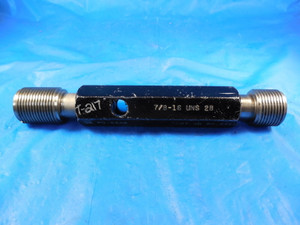 7/8 16 UNS 2B THREAD PLUG GAGE .875 GO NO GO P.D.'S = .8360 & .8420 .8750 NS-2B