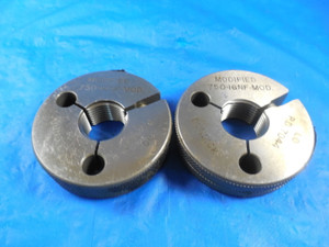3/4 16 NF MODIFIED THREAD RING GAGES .75 GO NO GO P.D.'S = .7104 & .7044 MOD.