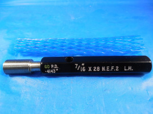 7/16 28 NEF 2 LEFT HAND THREAD PLUG GAGE .4375 GO ONLY P.D. = .4143 L.H. 2B 3B