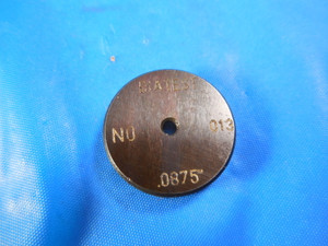 DIATEST .0875 DIA MASTER SMOOTH PLAIN BORE RING GAGE OVERSIZE .0625 +.025 1/16