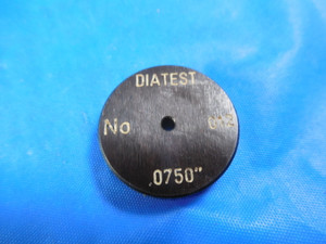 DIATEST .0750 DIA MASTER SMOOTH PLAIN BORE RING GAGE OVERSIZE .0625 +.0125 1/16