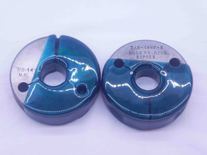 7/8 14 NF 3 THREAD RING GAGES .875 .8750 GO NO GO P.D.'S = .8286 & .8250 UNF-3 - JF1917BU