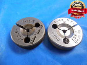 4 48 NF 2 THREAD RING GAGES #4 .112 GO NO GO P.D.'S = .0985 & .0963 4-48 NF-2