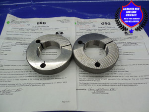 CERTIFIED 2 7/16 16 UNS 3A THREAD RING GAGES 2.4375 GO NO GO PDS = 2.3964 2.3923