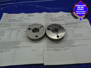 CERTIFIED 1.188 12 UNF 2A THREAD RING GAGES 1.1880 GO NO GO PDS = 1.1322 1.1264