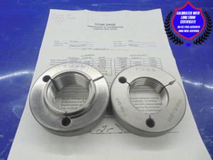 CERTIFIED 2" 6 UN 3A THREAD RING GAGES 2.0 GO NO GO P.D.'S = 1.8917 & 1.8853 2-6
