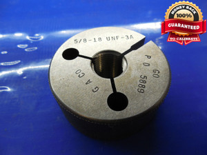 5/8 18 UNF 3A EXTRA THICK THREAD RING GAGE .625 GO ONLY P.D. = .5889 NF-3A