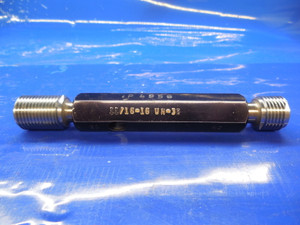 11/16 16 UN 3B THREAD PLUG GAGE .6875 GO NO GO P.D.'S = .6469 & .6515 N-3B