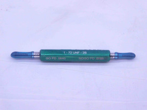 1 72 UNF 2B THREAD PLUG GAGE #1 .073 .0730 GO NO GO P.D.'S = .0640 & .0665 CHECK - CS3730BU