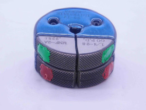 1/4 28 UNF 2A THREAD RING GAGES .25 .250 .2500 GO NO GO P.D.'S = .2258 & .2225 - 14282AR2