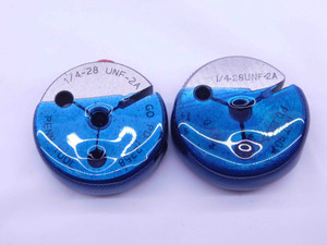 1/4 28 UNF 2A THREAD RING GAGES .25 .250 .2500 GO NO GO P.D.'S = .2258 & .2225 - 14282AR2